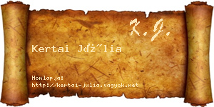 Kertai Júlia névjegykártya